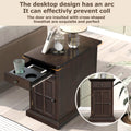 Classic Vintage Livingroom End Table Side Table With Usb Ports And One Multifunctional Drawer With Cup Holders, Antique Espresso Old Sku: Wf296294Aap Antique Espresso Solid Wood