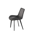 Modern Dining Chair Living Room Black Metal Leg Dining Chair Grey 2Pcs Ctn Black Gray Cotton Pu