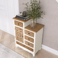 Wooden Cabinet With 5 Drawers And 1 Door, Retro