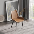 Modern Dining Chair Living Room Black Metal Leg Dining Chair Brown 4Pcs Ctn Brown Cotton Pu