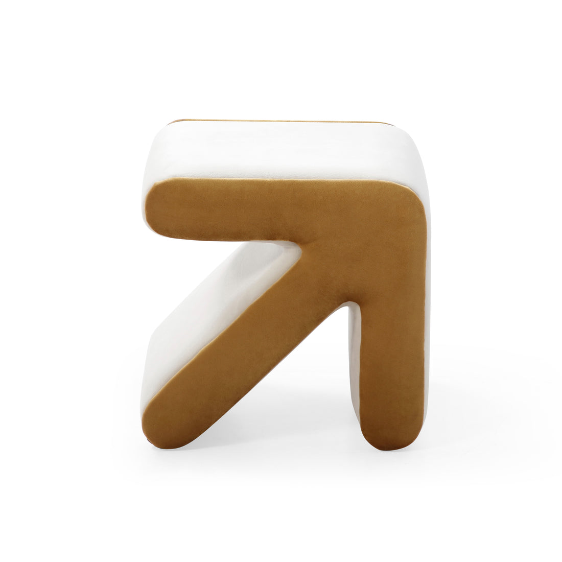 Modern Creative Upholstered Velvet Sofa Stool Kids Stool Shoe Bench Footrest Footstool Multifaceted Stool Ottoman Coffee Table Arrow Design Handicraft Decoration For Living Room Bedroom,Beige Gold Beige Velvet