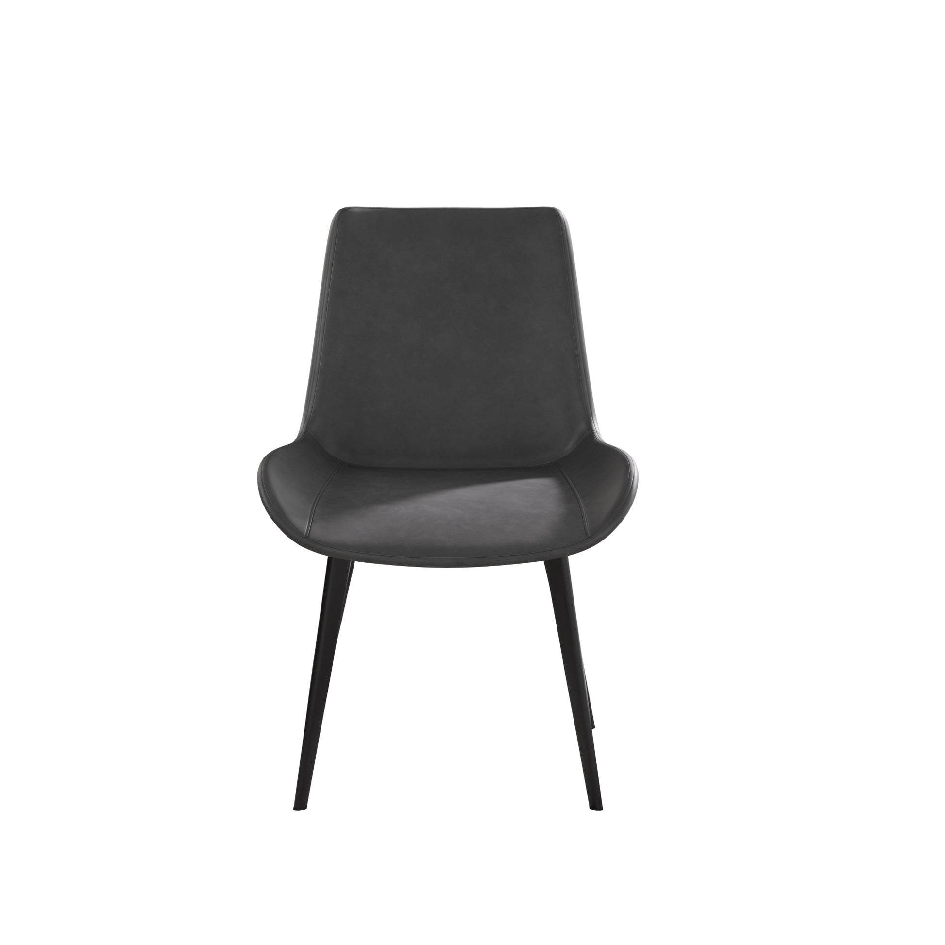 Modern Dining Chair Living Room Black Metal Leg Dining Chair Grey 2Pcs Ctn Black Gray Cotton Pu