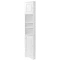 Multi Functional Corner Cabinet Tall Bathroom Storage Cabinet With Two Doors And Adjustable Shelves, Open Shelf, White Old Sku:Wf294602Aak White Mdf