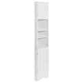 Multi Functional Corner Cabinet Tall Bathroom Storage Cabinet With Two Doors And Adjustable Shelves, Open Shelf, White Old Sku:Wf294602Aak White Mdf