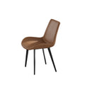 Modern Dining Chair Living Room Black Metal Leg Dining Chair Brown 2Pcs Ctn Brown Cotton Pu