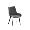 Modern Dining Chair Living Room Black Metal Leg Dining Chair Grey 4Pcs Ctn Black Gray Cotton Pu