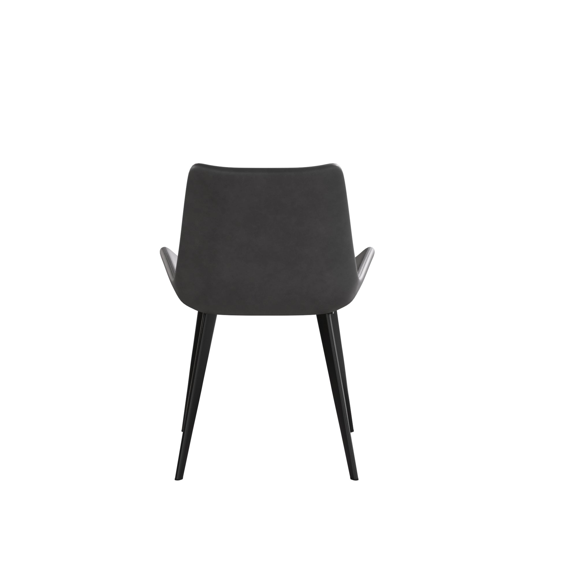 Modern Dining Chair Living Room Black Metal Leg Dining Chair Grey 2Pcs Ctn Black Gray Cotton Pu