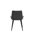 Modern Dining Chair Living Room Black Metal Leg Dining Chair Grey 4Pcs Ctn Black Gray Cotton Pu