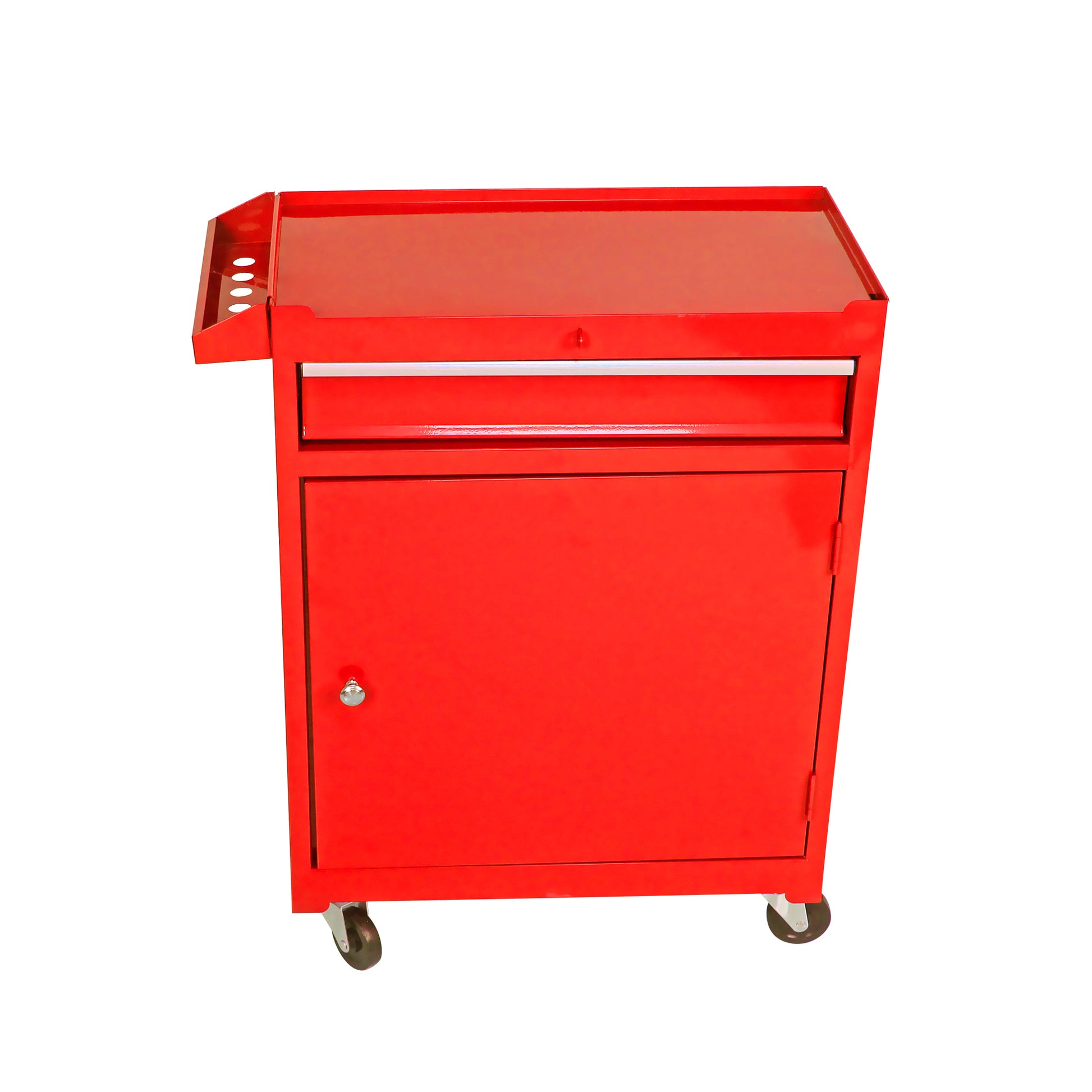 Detachable 5 Drawer Tool Chest with Bottom Cabinet and red-metal