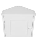 Multi Functional Corner Cabinet Tall Bathroom Storage Cabinet With Two Doors And Adjustable Shelves, Open Shelf, White Old Sku:Wf294602Aak White Mdf