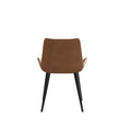 Modern Dining Chair Living Room Black Metal Leg Dining Chair Brown 2Pcs Ctn Brown Cotton Pu