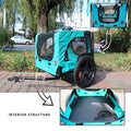 Light Green Foldable Pet Jogging Stroller Dog Carriers Bicycle Trailer Pet Dog Cat Bike Trailer Light Blue Oxford Fabric Metal