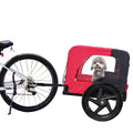 Bicycle Trailer For Pets Outdoor Foldable Red Color Dog Trailer With Reflectors And Safty Flag Red Oxford Fabric Steel