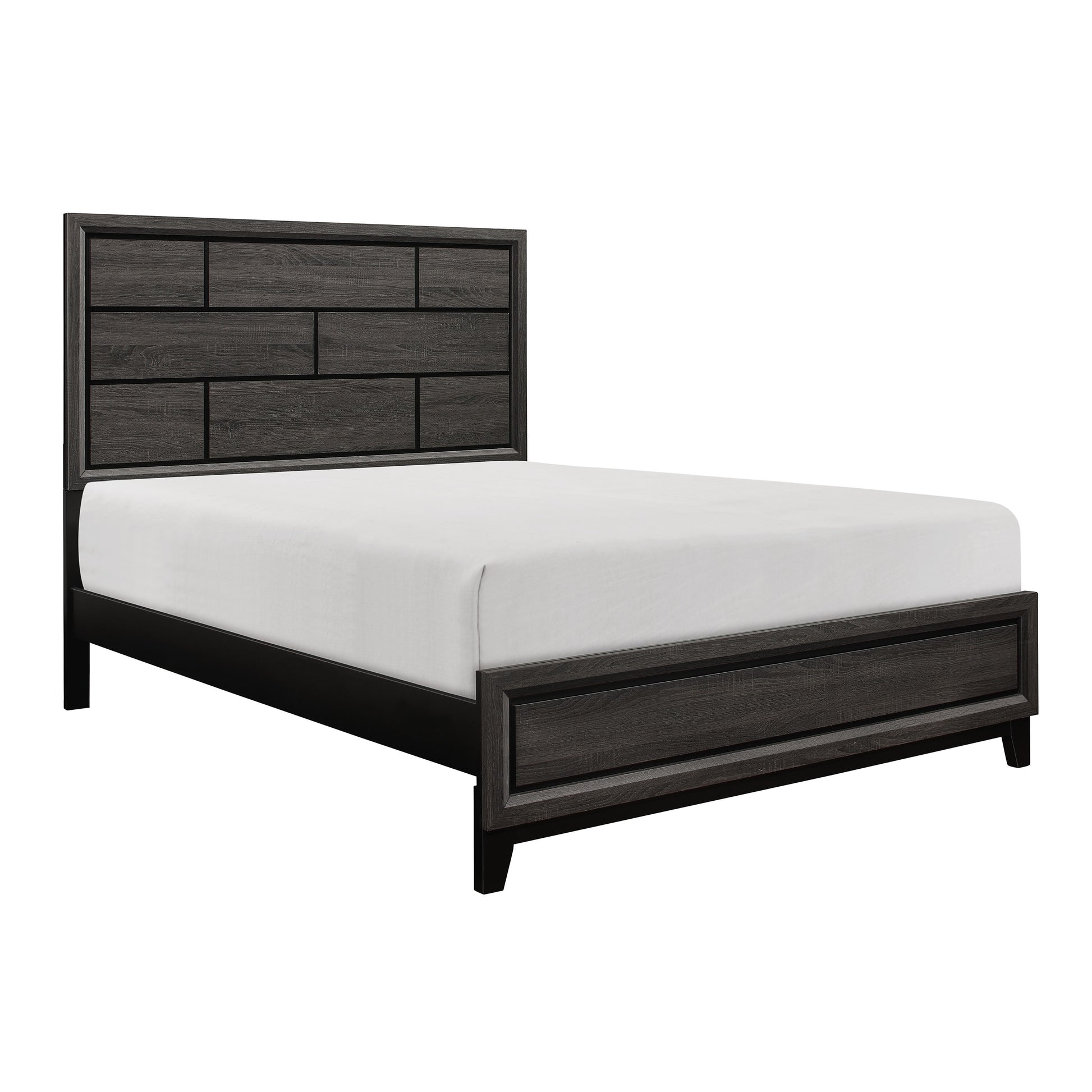 Modern Style Clean Line Design Gray Finish 1Pc California King Size Bed Contemporary Bedroom Furniture Box Spring Required California King Gray Wood Bedroom Contemporary,Modern Wood