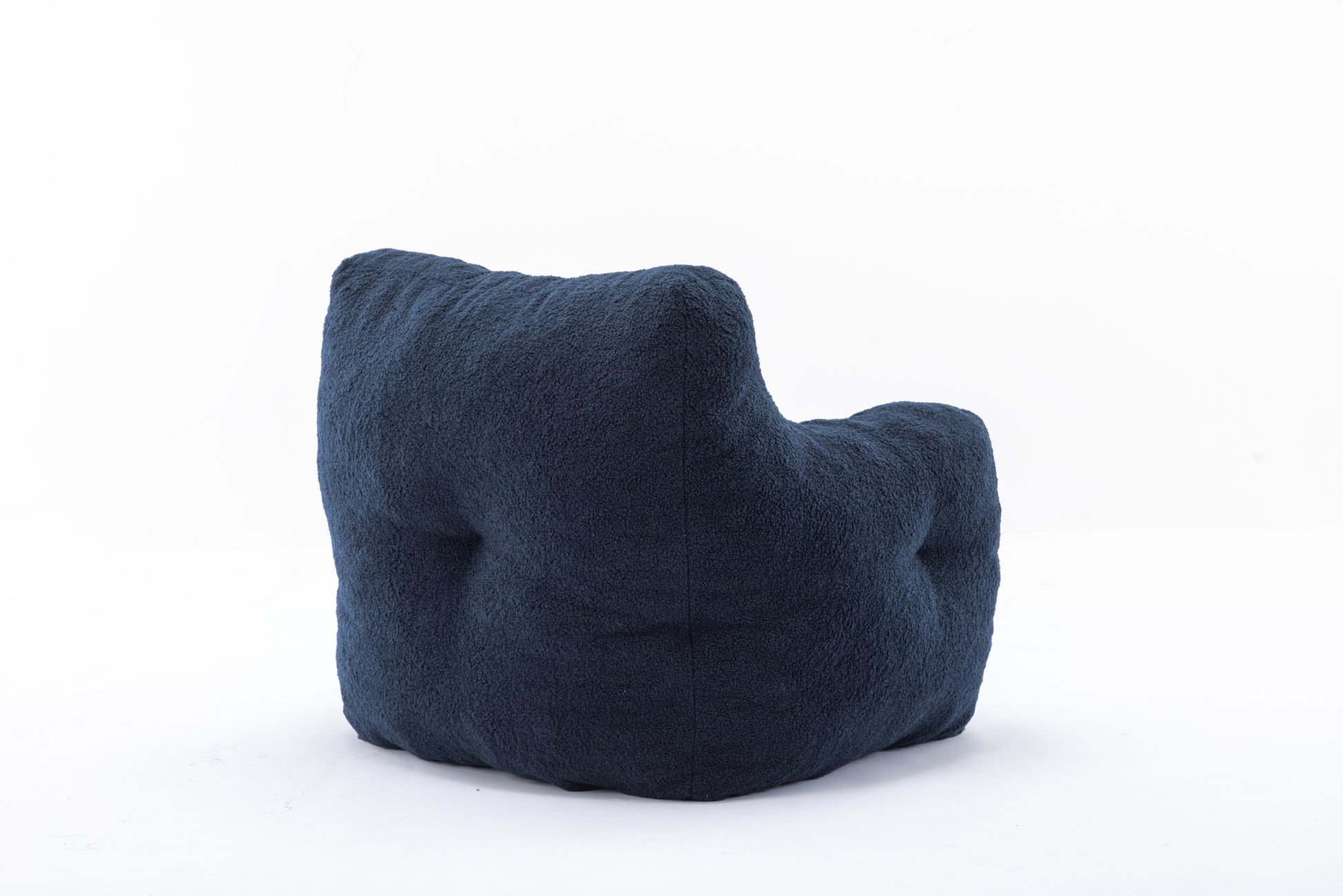 010 Soft Teddy Fabric Tufted Foam Bean Bag Chair With Teddy Fabric Dark Blue Dark Blue Primary Living Space Soft Modern Foam Teddy