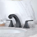 Widespread 2 Handles Bathroom Faucet With Pop Up Sink Drain Matte Black Matte Black Stainless Steel