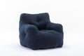 010 Soft Teddy Fabric Tufted Foam Bean Bag Chair With Teddy Fabric Dark Blue Dark Blue Primary Living Space Soft Modern Foam Teddy