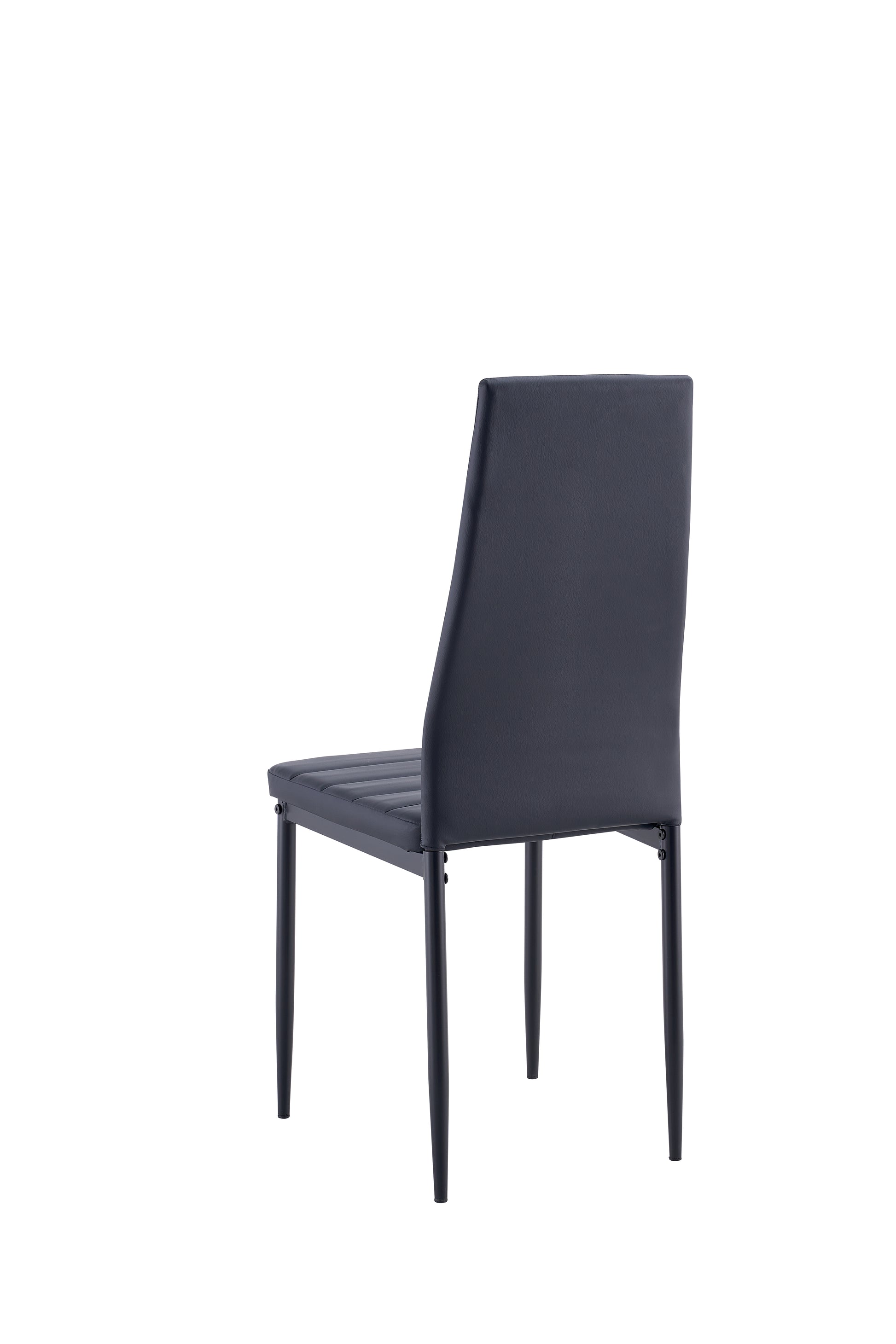 Dining Chair Set For 4 Black Pu