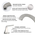 Widespread 2 Handles Bathroom Faucet With Pop Up Sink Drain Brushed Nickel Brushed Nickel Stainless Steel