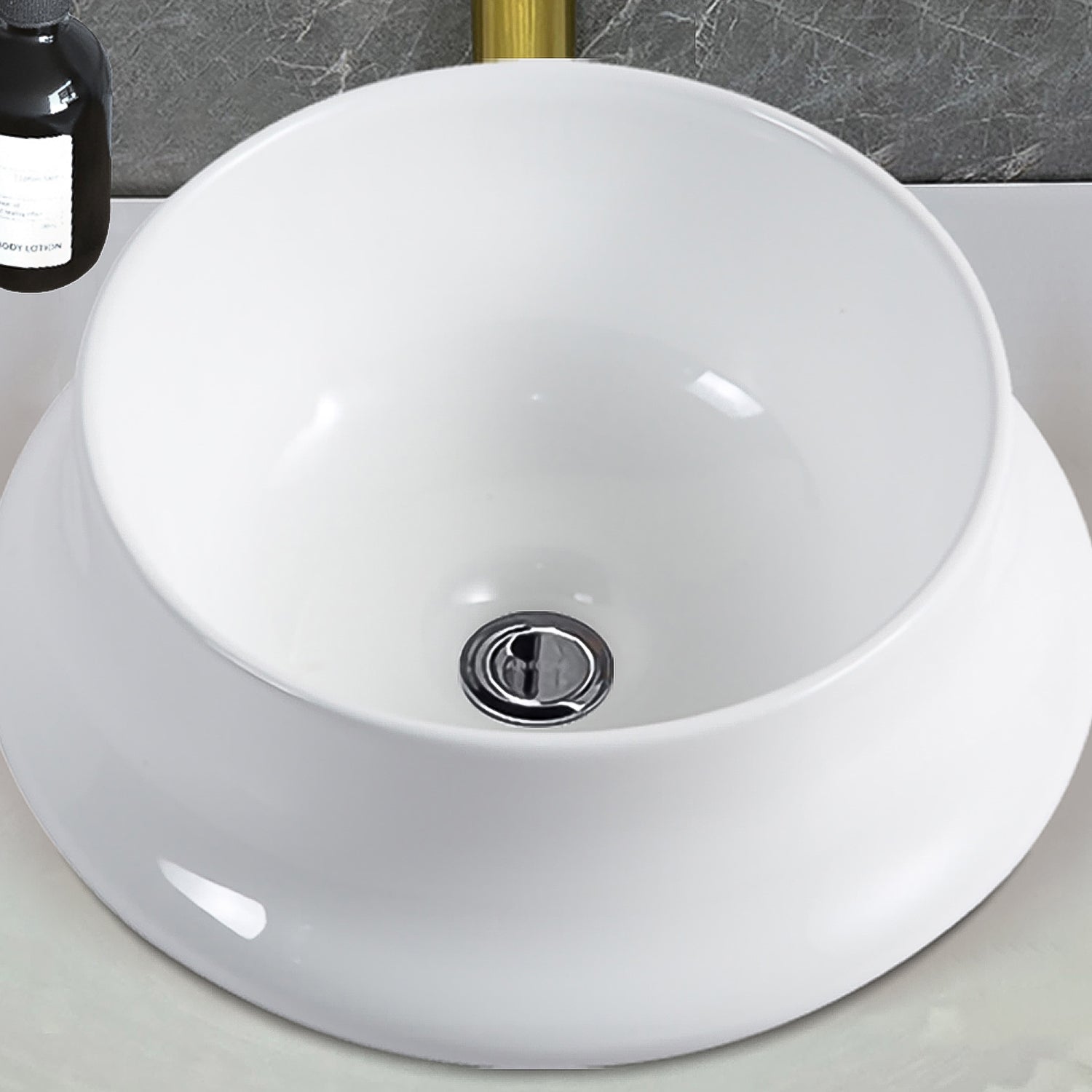 Vessel Bathroom Sink Basin In White Ceramic -