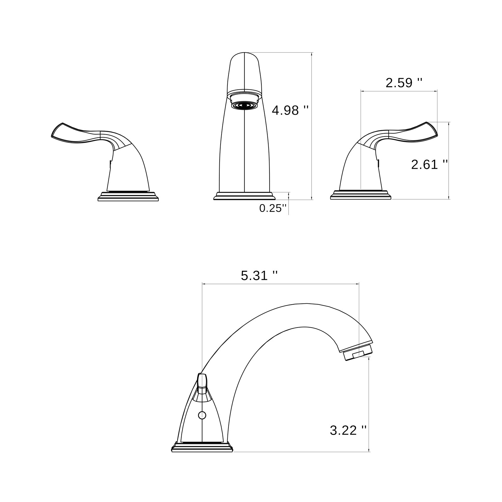 8 Inch 3 Holes 2 Handles Bathroom Sink Faucet, Brushed Golden Brushed Gold Brass