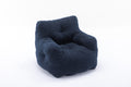 010 Soft Teddy Fabric Tufted Foam Bean Bag Chair With Teddy Fabric Dark Blue Dark Blue Primary Living Space Soft Modern Foam Teddy