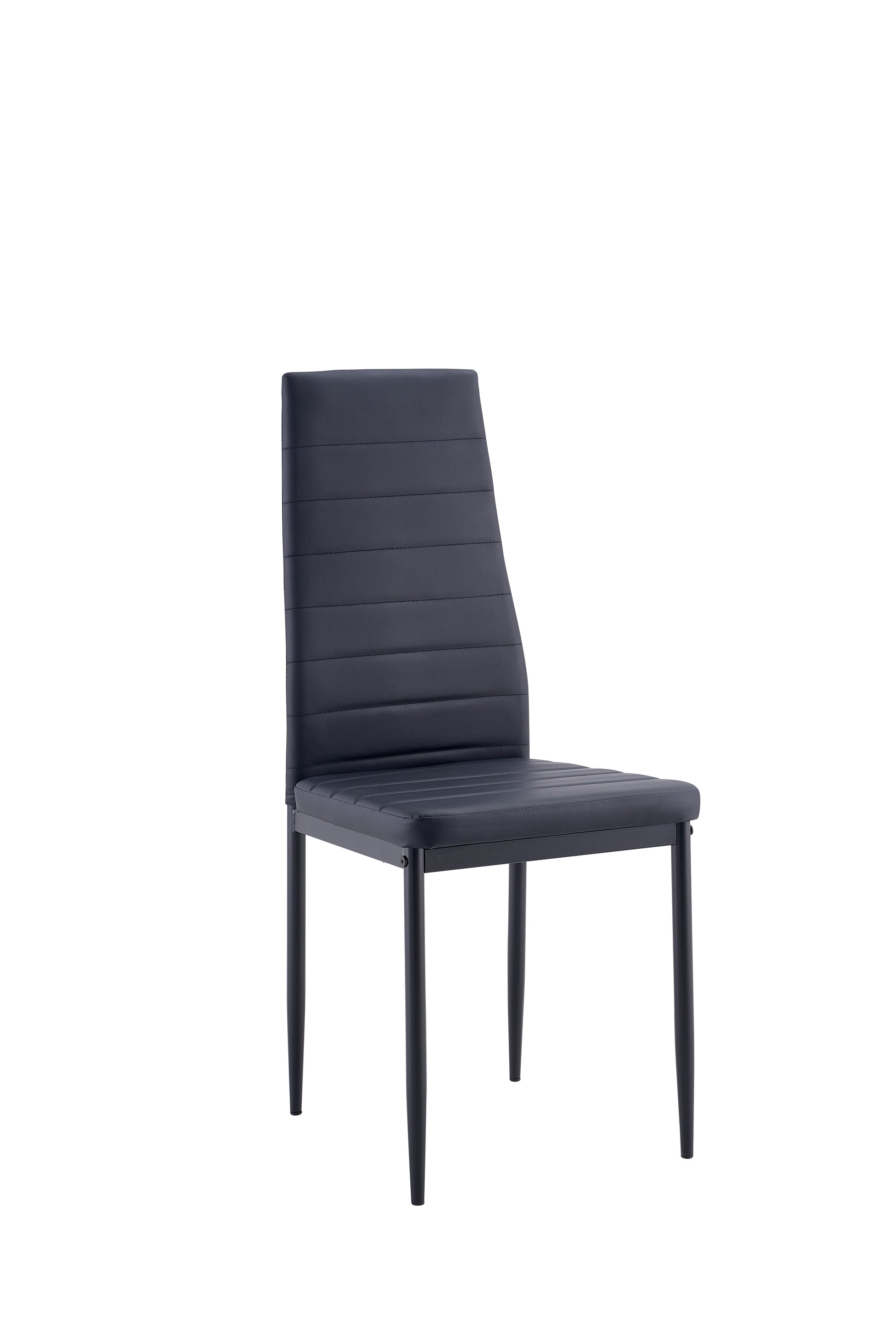 Dining Chair Set For 4 Black Pu