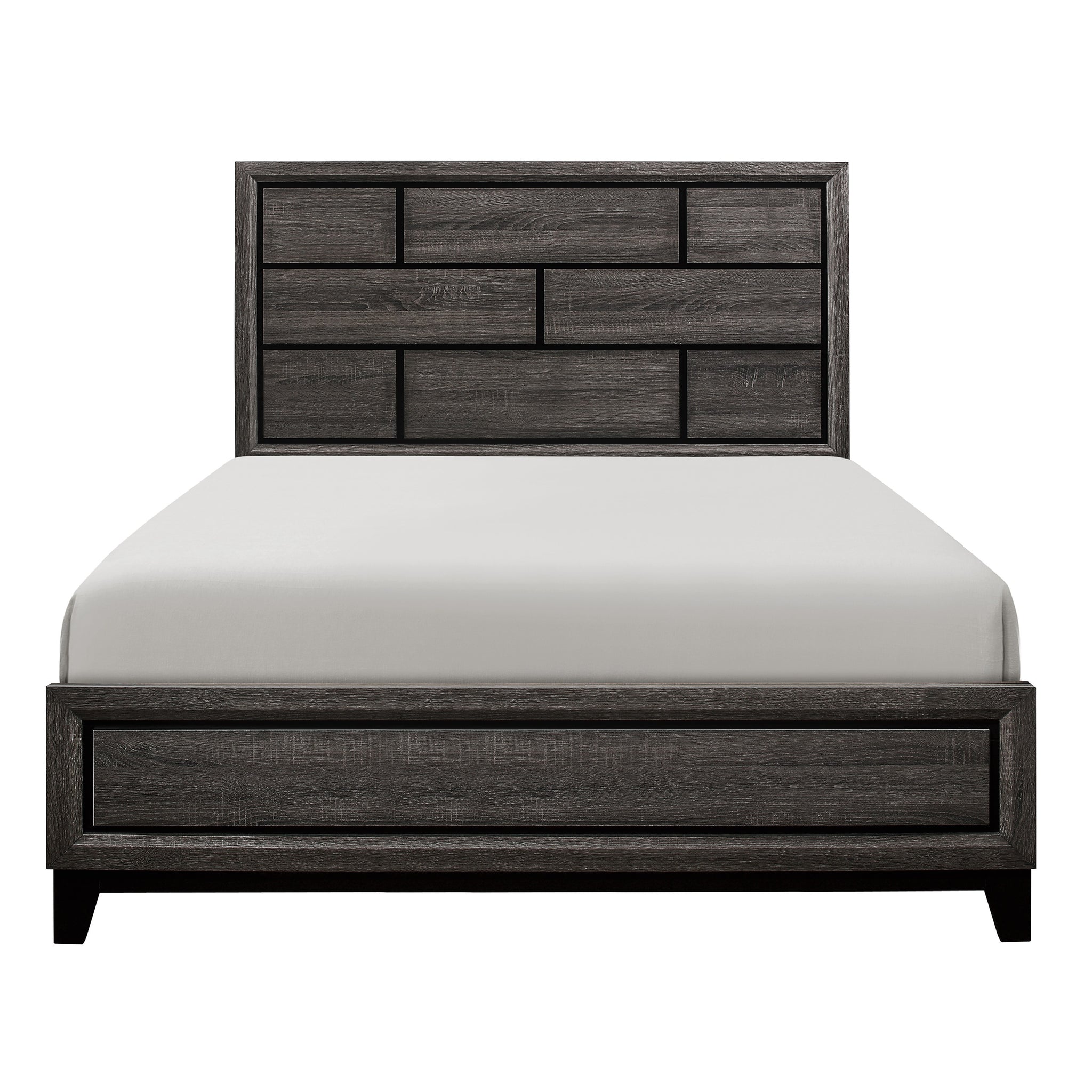 Modern Style Clean Line Design Gray Finish 1Pc California King Size Bed Contemporary Bedroom Furniture Box Spring Required California King Gray Wood Bedroom Contemporary,Modern Wood