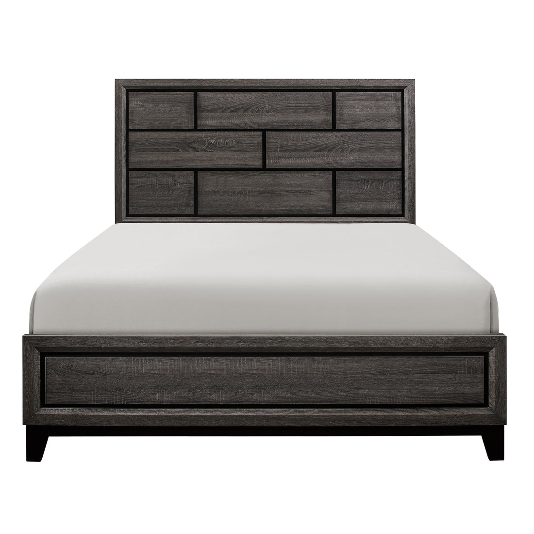 Modern Style Clean Line Design Gray Finish 1Pc California King Size Bed Contemporary Bedroom Furniture Box Spring Required California King Gray Wood Bedroom Contemporary,Modern Wood