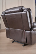 Reclining Upholstered Manual Puller In Faux Leather, Brown 38.58*38.58*40.16 Brown Soft Modern Leather 1 Seat