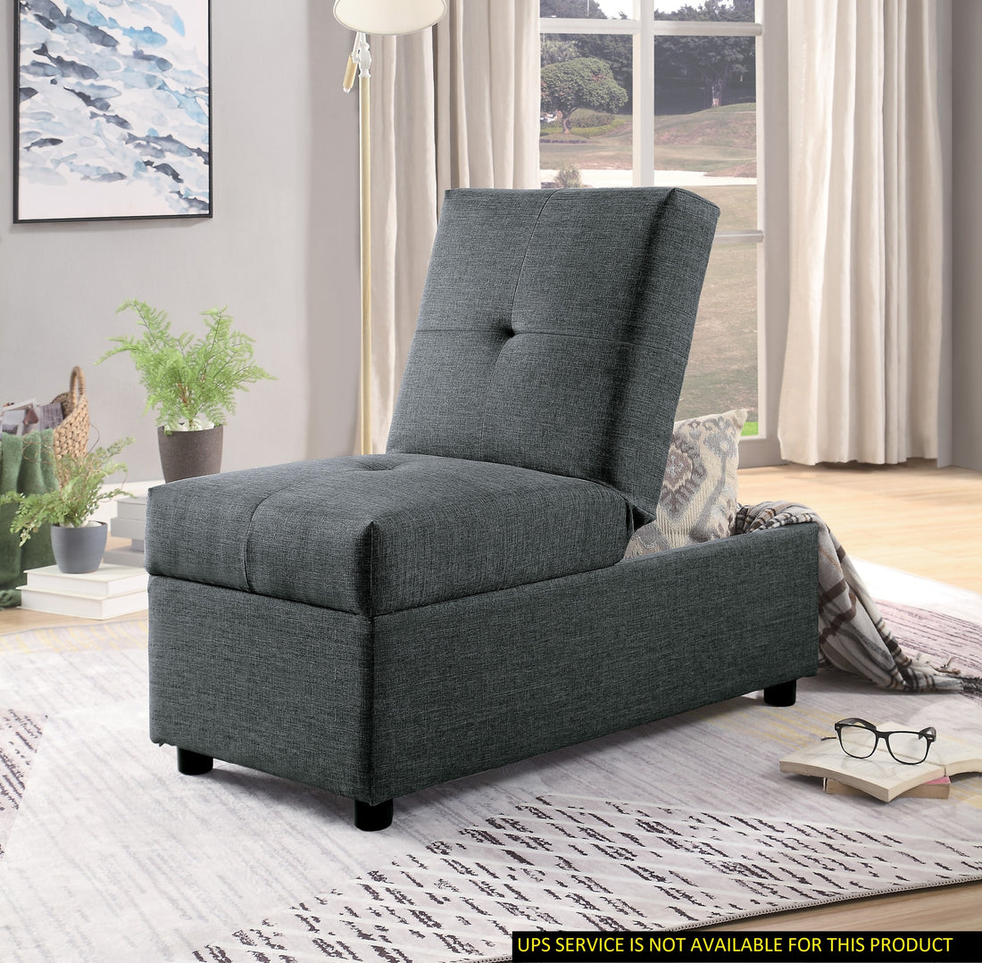 Gray Color Stylish 1Pc Storage Ottoman Convertible Chair Foam Cushioned Fabric Upholstered Solid Wood Plywood Frame Living Room Furniture Gray Wood Primary Living Space Grey Modern Rectangle With Storage Solid Wood