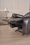 Reclining Upholstered Manual Puller In Faux Leather, Brown 38.58*38.58*40.16 Brown Soft Modern Leather 1 Seat