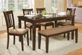 6pc Transitional Style Dining Furniture Set Table with espresso-seats 6-dining