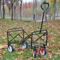 Folding Wagon Garden Shopping Beach Cart Black Black Metal