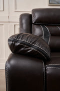 Reclining Upholstered Manual Puller In Faux Leather, Brown 38.58*38.58*40.16 Brown Soft Modern Leather 1 Seat