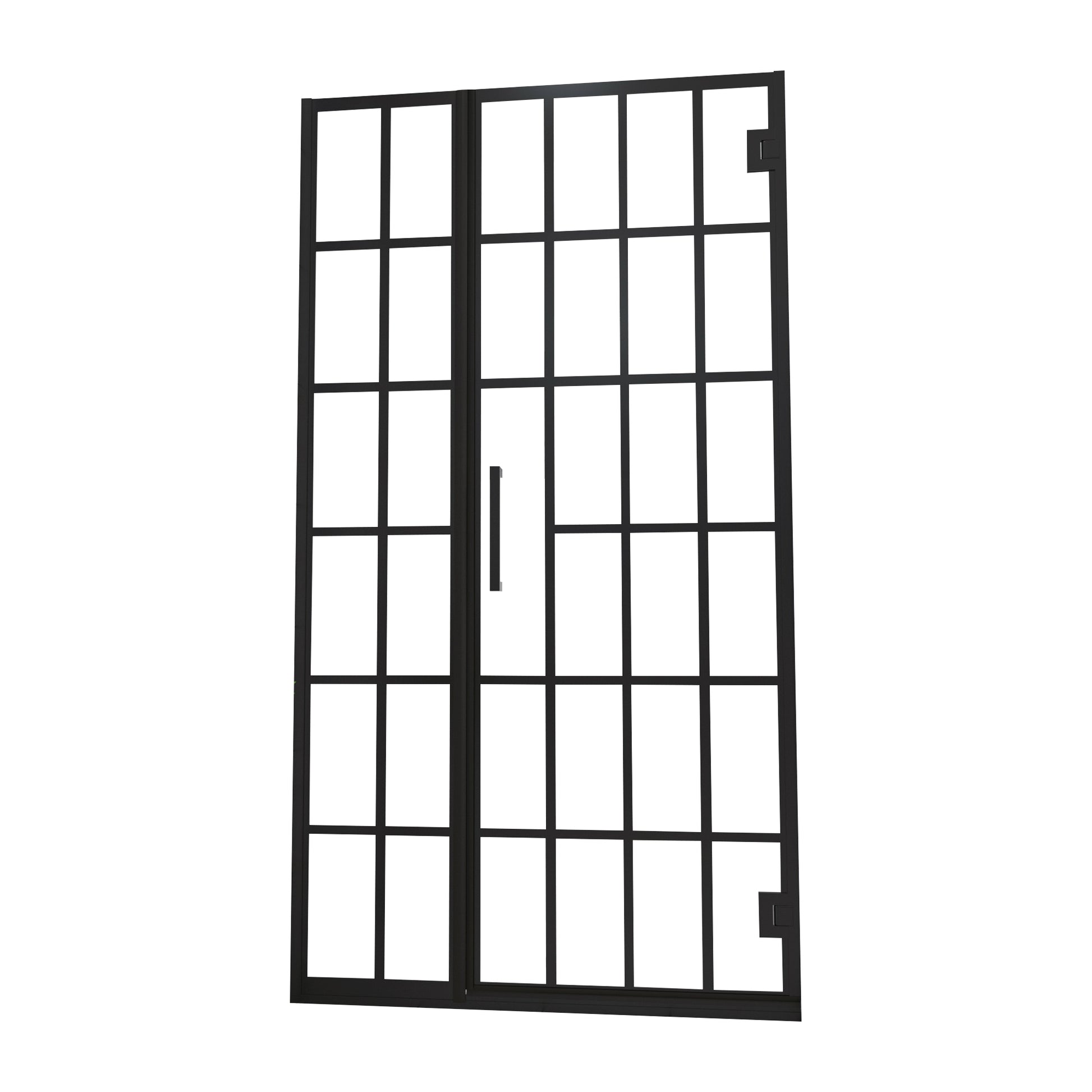 Shower Door 40" W x 72" H Pivot Frameless Shower Door matte black-glass