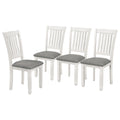 7 Piece Dining Table Set Wood Dining Table And 6 Upholstered Chairs With Shaped Legs For Dining Room Living Room Furniture Gray White White Gray Solid Wood