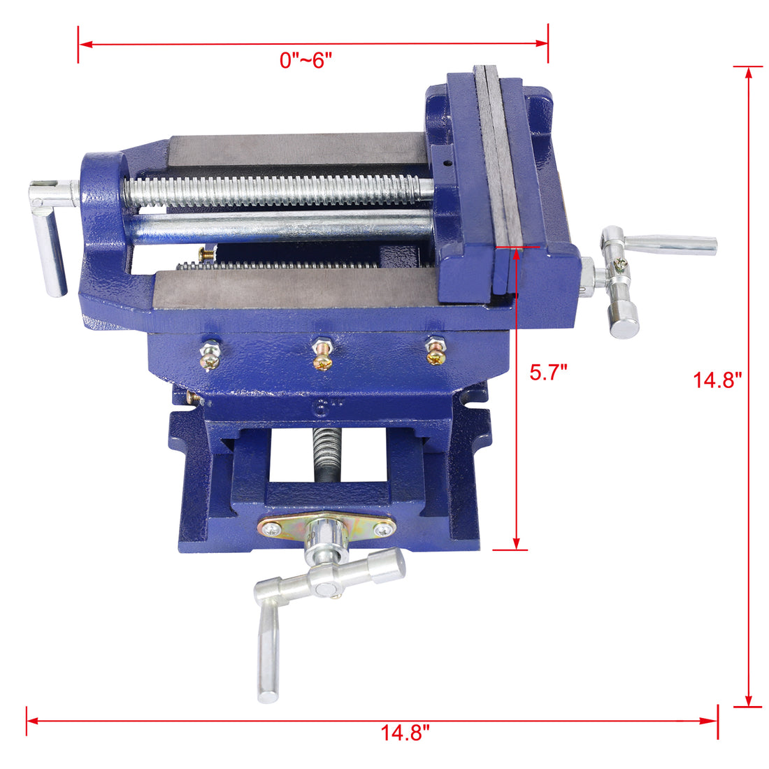 Cross Slide Vise, Drill Press Vise 6Inch,Drill Press Metal Milling 2 Way X Y ,Benchtop Wood Working Clamp Machine Blue Steel
