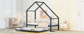 Metal House Bed With Trundle, Twin Size House Bed Black Black Metal