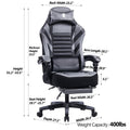 Seat Height Adjustable Swivel Racing Office Computer Ergonomic Video Game Chair Grey Foam Pu