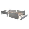 Full Over Full Bunk Bed With Twin Size Trundle, Gray Old Sku: Lp000250Aae Full Gray Solid Wood