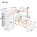 Twin Size Loft Bed With A Stand Alone Bed, Shelves,Desk,And Wardrobe White White Solid Wood