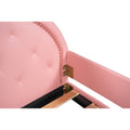 Twin Size Upholstered Daybed With Carton Ears Shaped Headboard, Pink Pink Pu Leather