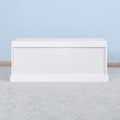 Wooden Entryway Shoe Cabinet With 2 Drawers And 2 Doors Living Room Storage Bench With White Cushion White Mdf