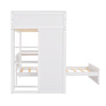 Twin Size Loft Bed With A Stand Alone Bed, Shelves,Desk,And Wardrobe White White Solid Wood