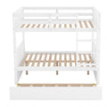 Full Over Full Bunk Bed With Twin Size Trundle, White Old Sku: Lp000250Aak Full White Solid Wood