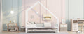 Metal House Bed With Trundle, Twin Size House Bed White White Metal