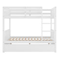 Full Over Full Bunk Bed With Twin Size Trundle, White Old Sku: Lp000250Aak Full White Solid Wood