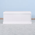 Wooden Entryway Shoe Cabinet Living Room Storage Bench With White Cushion White Mdf