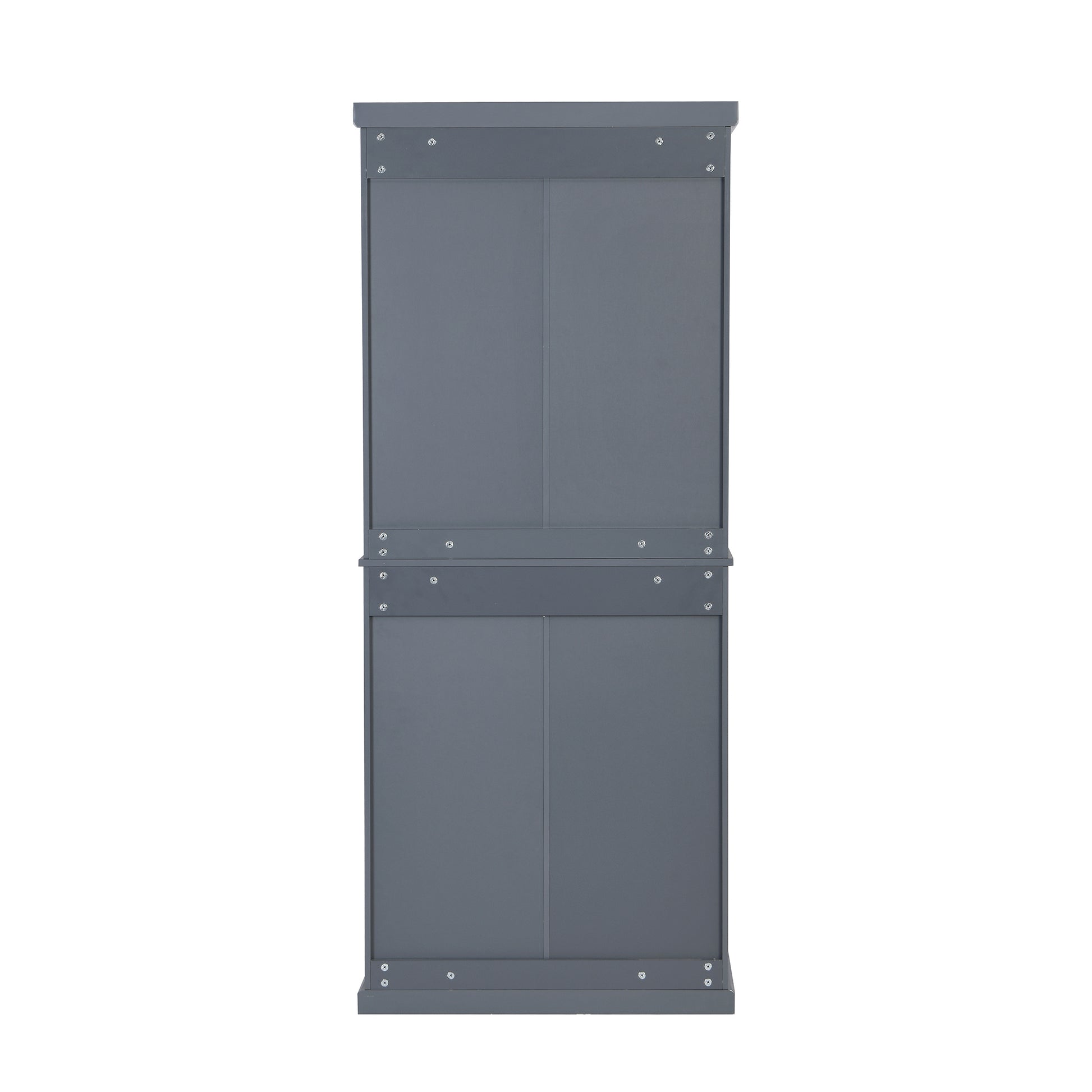 Freestanding Tall Kitchen Pantry, 72.4" Minimalist Kitchen Storage Cabinet Organizer With 4 Doors And Adjustable Shelves,Gray Gray Gray Kitchen Casual Adjustabel Shelves Mdf